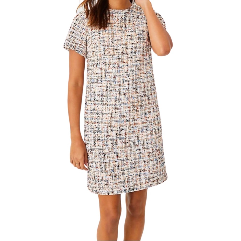 Ann Taylor Confetti Tweed Shift Dress